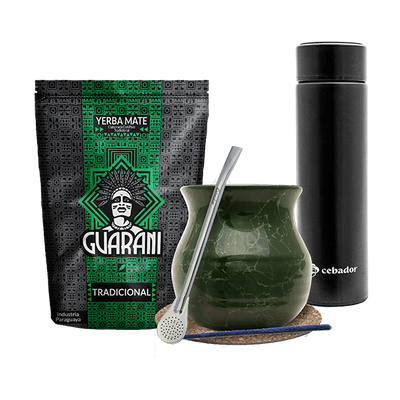 Set Yerba Guarani Elaborada 500g Kalebas Thermosfles