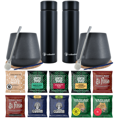 Yerba Mate Thermos Bombilla Set voor Twee 500g