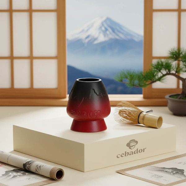 Kusenaoshi – Keramische chasen houder – Mountain (rood)