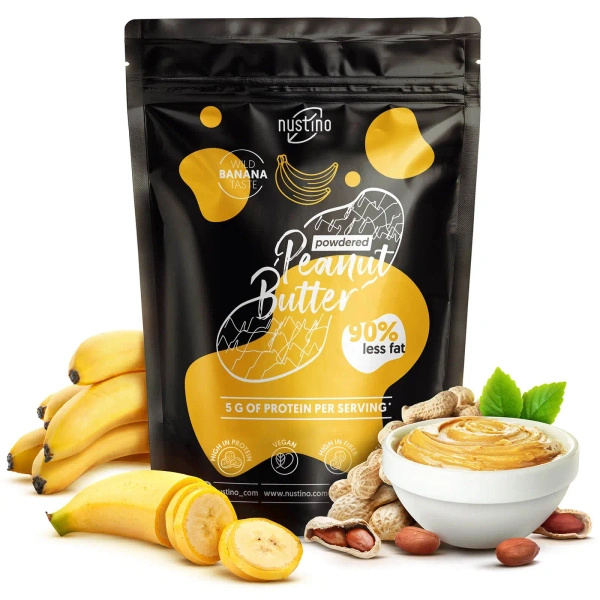 Nustino – Pindakaas in poedervorm – Banana (geen suiker toegevoegd) 400 g