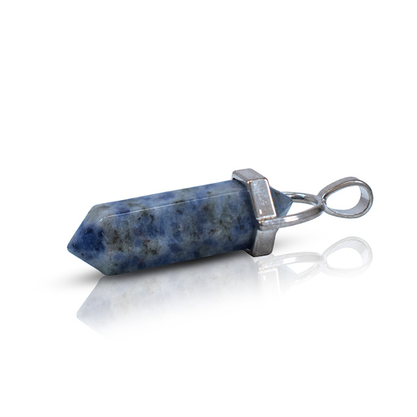 Hanger met Blue Spot Stone in zakje + ketting