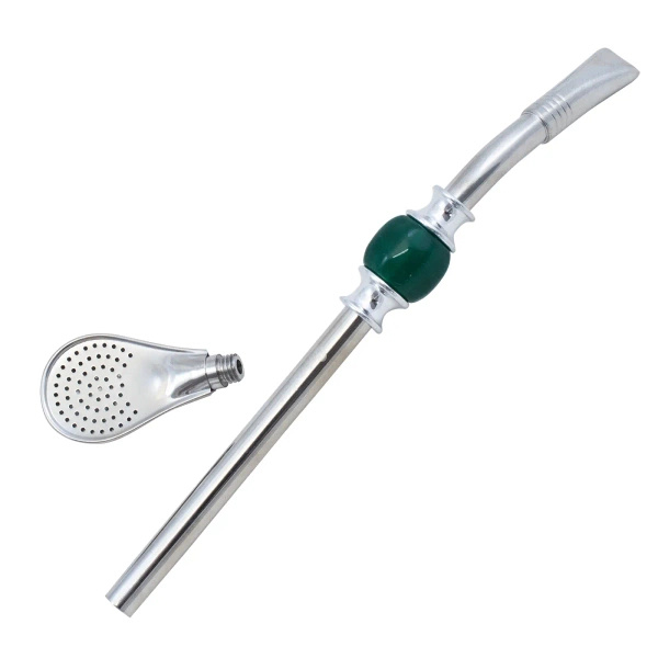 Bombilla Grande met groene steen