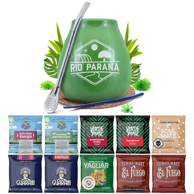 Yerba Mate 10x50g 500g proevenset + accessoires