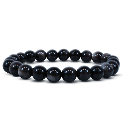 Armband met zilveren obsidiaan