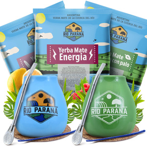 Yerba Mate Rio Parana Set VOOR TWEE Kalebas Bombilla