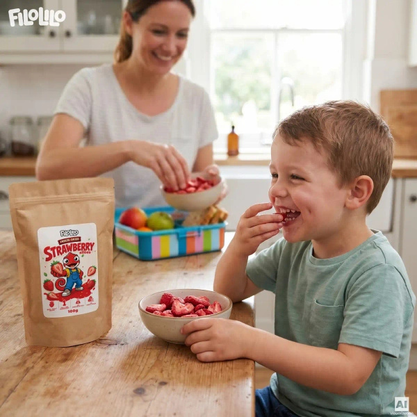 FiloLilo – Gevriesdroogde aardbeien (schijfjes) 100 g