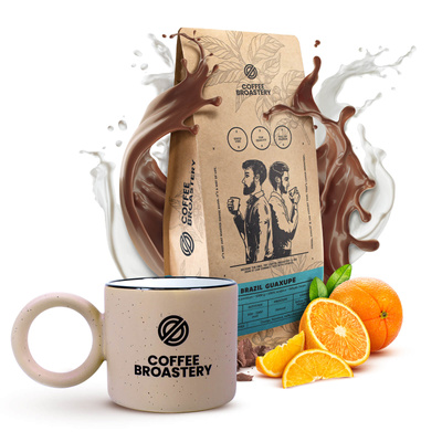 Coffee Broastery set: Brazil Guaxupe koffie + mok