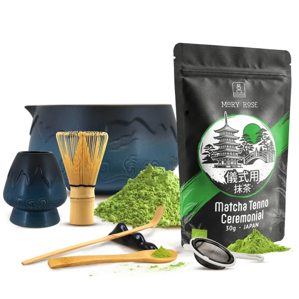 Ceremonieel set voor het zetten van matcha-thee: Japanse BIO matcha 30g + accessoires
