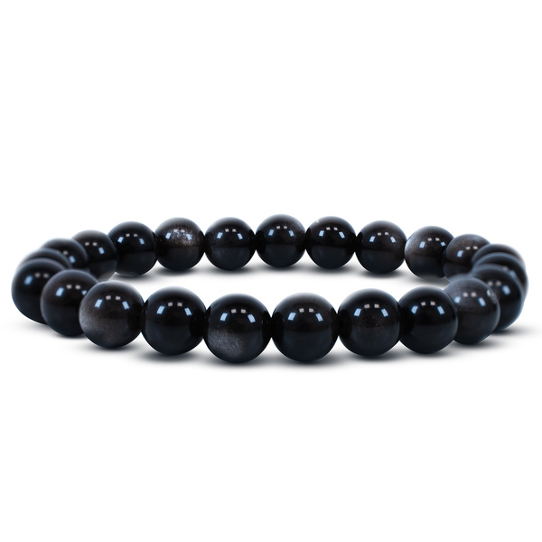 Armband met zilveren obsidiaan