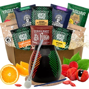 Geschenkset kalebas bombilla 10x50g Yerba Mate
