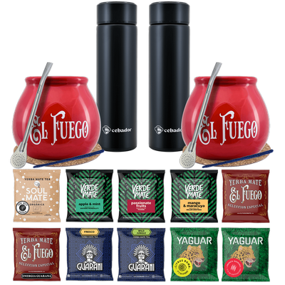 Yerba Mate Thermos Bombilla Set voor Twee 500g