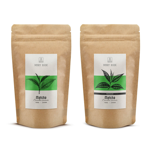 Set van 2 Chinese matcha‑theeën: premium + culinair