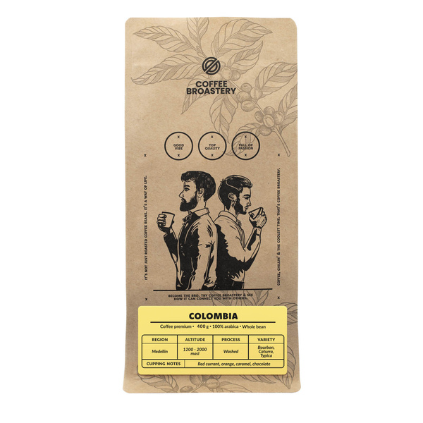 Bro Coffee Roastery - Hele Bonen Koffie Colombia Medellin Premium 400g