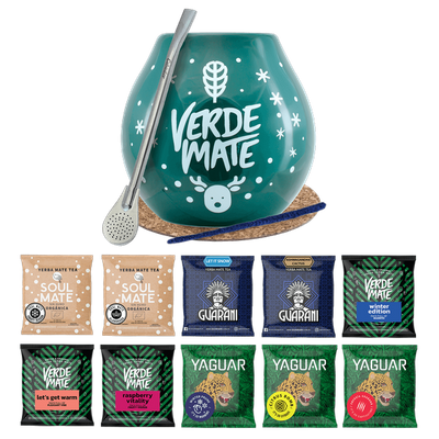 Yerba Mate Set 10x50g Winterkalebas Bombilla