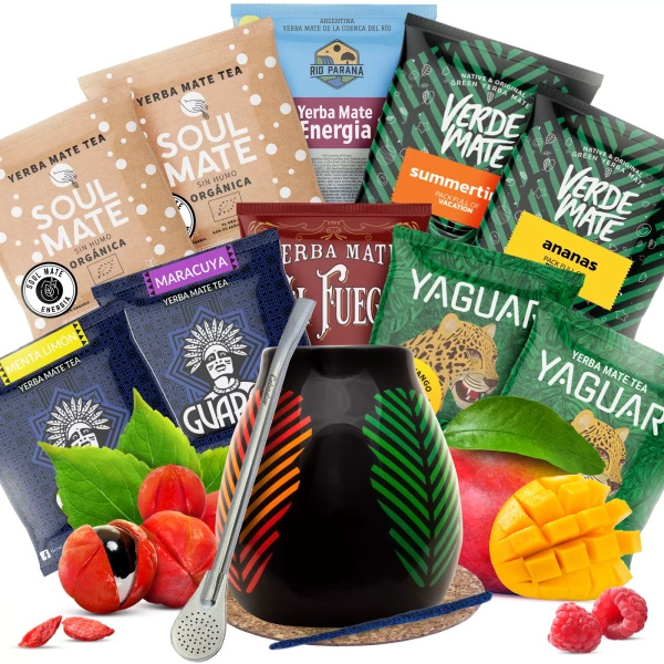 Yerba Mate Set 10x50g Kalebas + Bombilla