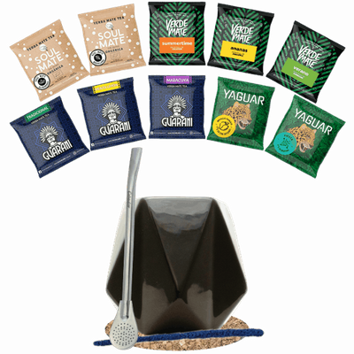Yerba Mate Set 10x50g Kalebas + Bombilla