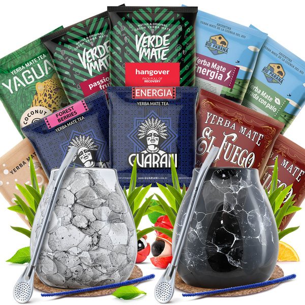 Yerba Mate Set VOOR TWEE Kalebas Bombilla