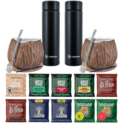 Yerba Mate Thermos Bombilla Set voor Twee 500g