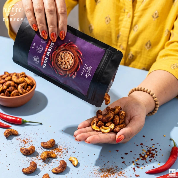 Nustino Crunch – Geroosterde cashewnoten – Hot & Bold Chilli 100 g