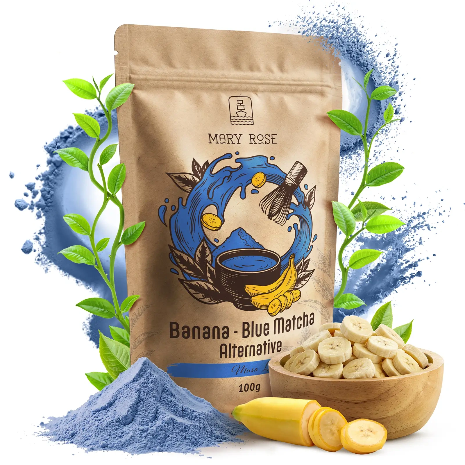 Mary Rose Blue Matcha Alternative Banaan