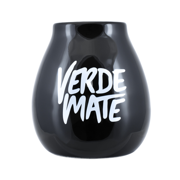 Keramische mate-kalebas met Verde Mate-logo (zwart) 350 ml