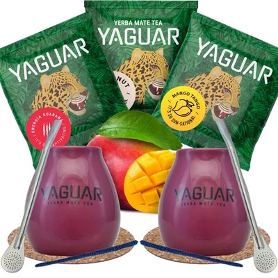 Yerba Mate Calabash Yaguar PREMIUM set voor twee personen