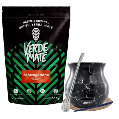 Complete set voor Yerba Mate, matero, bombilla