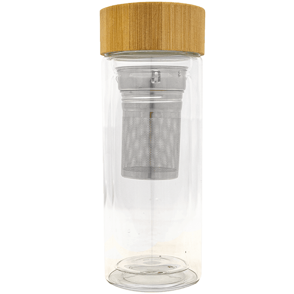 Mate to Go - glazen thermosfles met infuser - 300 ml