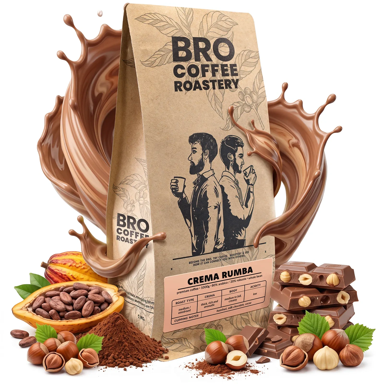 Bro Coffee Roastery Crema Rumba - 80% arabica 20% robusta hele bonen koffie