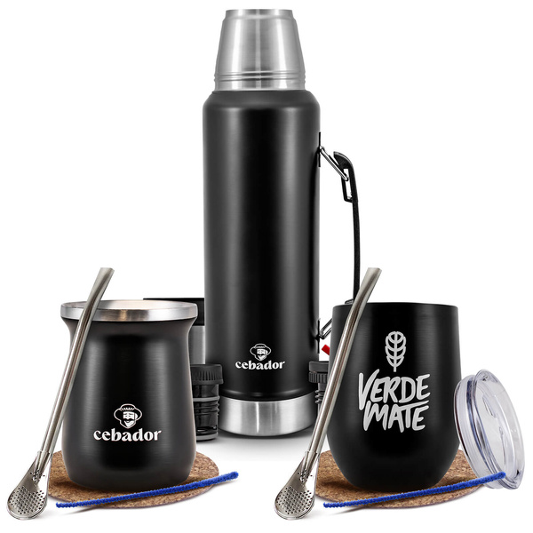 Yerba Mate Set: Thermos + 2x Thermische Mate Beker