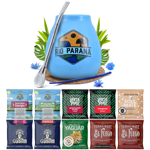 Yerba Mate 10x50g 500g proevenset + accessoires