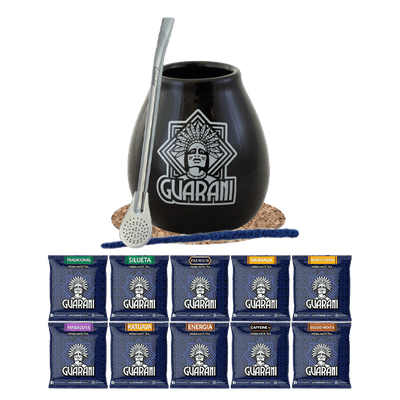 Yerba Mate Set 10x50g Kalebas + Bombilla