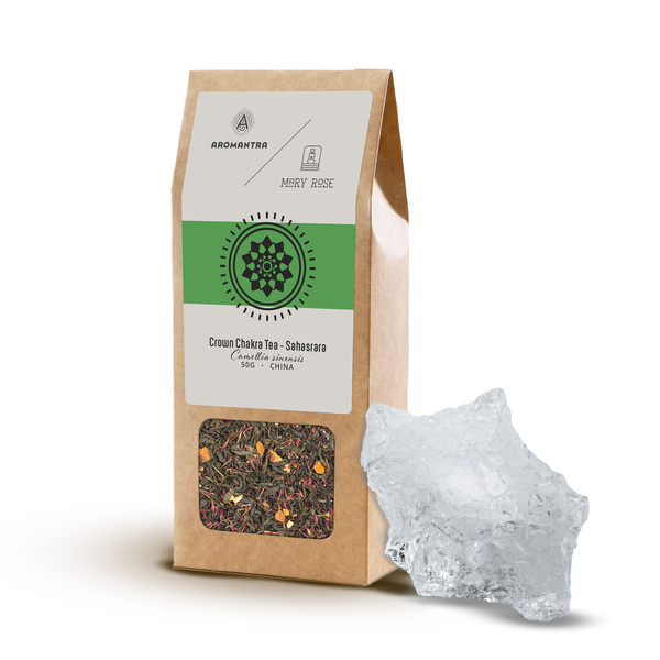 Set voor Kruinchakra (Sahasrara): chakrathee + magische steen