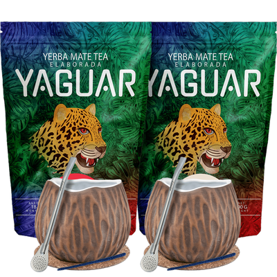 Yerba Mate set voor twee Bombilla Matero cocos