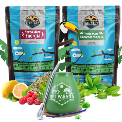 Yerba Mate set Rio Parana Energia Elaborada 2x500g + accessoires