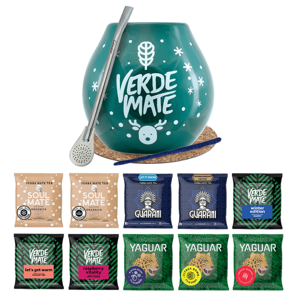 Yerba Mate Set 10x50g Winterkalebas Bombilla