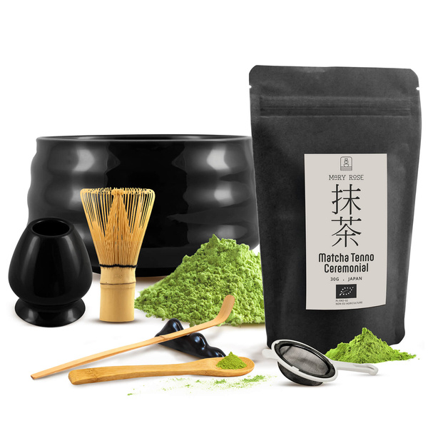 Ceremonieel set voor het zetten van matcha-thee: Japanse BIO matcha 30g + accessoires