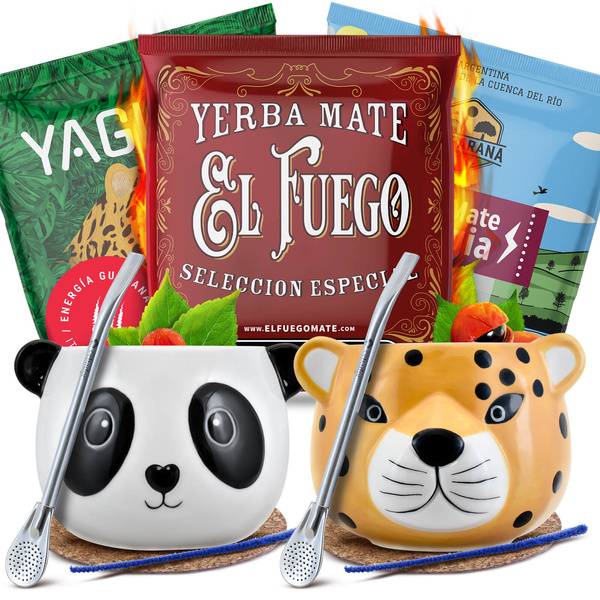 Yerba Mate Energia Set VOOR TWEE Kalebas Bombilla