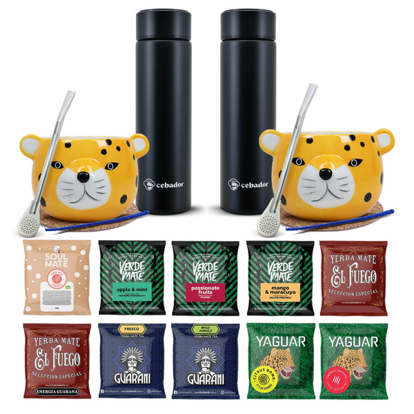 Yerba Mate Thermos Bombilla Set voor Twee 500g
