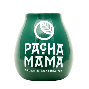 Keramische mate-kalebas met Pachamama-logo (groen) 350 ml
