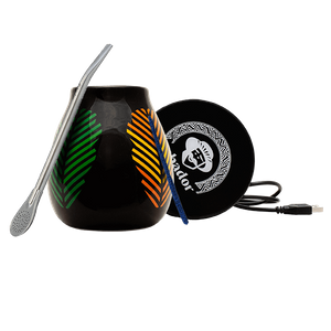 Yerba Mate Accessoireset: USB-kopverwarmer + Kalebas + Bombilla