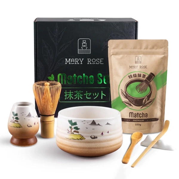 Cadeauset: premium matcha + matchawan + bamboeaccessoires