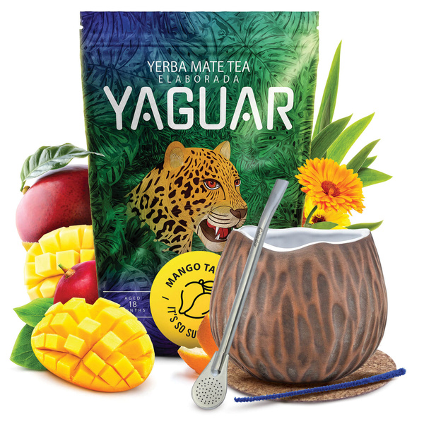 Yerba Mate Set Yaguar 500g 0,5kg Kalebas + Bombilla