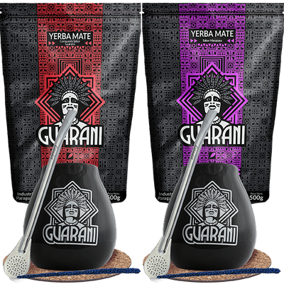 Set maté thee Guarani Bombilla Mate voor twee personen