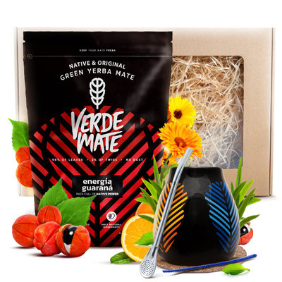 Yerba Mate Geschenkset Verde Mate 400g 0,4kg Kalebas + Bombilla