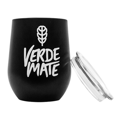 TermoLid – stainless steel vessel with a lid – Verde Mate (black) – 350 ml