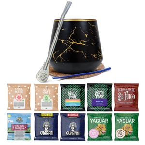 Yerba Mate-set: proefpakket 10x50g Kalebas + Bombilla