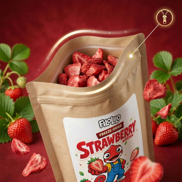 FiloLilo – Gevriesdroogde aardbeien (schijfjes) 100 g
