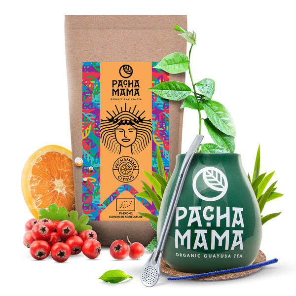 Set Guayusa Pachamama Citrus 100g + Kalebas + Bombilla