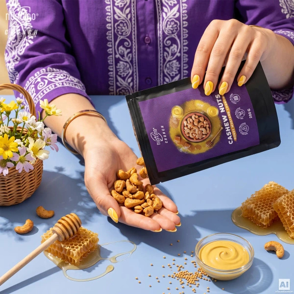 Nustino Crunch – Geroosterde cashewnoten – Honey Mustard Crunch 200 g
